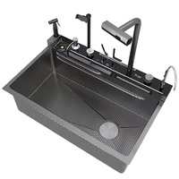 Évier de cuisine Whale Raindance grand bol simple avec robinet multifonctionnel en acier inoxydable quatre design transfrontalier