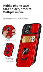 Coque en silicone avec support de carte de crédit, étui pour iPhone 12, 13 pro, protection des objectif d'appareil photo, support pour téléphone portable - Product Image 3