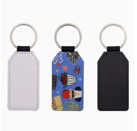 Porte-clés vierges en cuir PU double face pour sublimation, forme clé de voiture, à bords huilés, pour transfert thermique, consommable DIY, Art Moderne