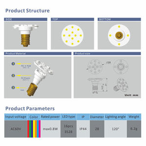 Carrusel <span class=keywords><strong>LED</strong></span> E10 de 60 voltios, iluminación de entretenimiento, punto de píxel blanco, lámparas <span class=keywords><strong>LED</strong></span> de píxel de alto voltaje - Product Image 6