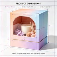 Boîte cadeau en papier avec fenêtre arquée à dégradé personnalisé pour l'emballage de bougies parfumées
