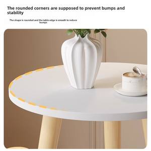 خشب متين صغير حديث على الطراز الاسكندنافي للمنزل لغرفة المعيشة وغرفة النوم بجانب السرير طاولة شاي/قهوة شرفة - Product Image 3