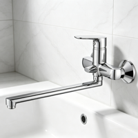 Robinet de douche mural pour salle de bain d'hôtel, design moderne, monocommande, en alliage de zinc poli, avec filtre en céramique