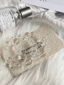 Deja VU ดีไซน์แบบไม่มีสีสร้อยข้อมือคริสตัลสีขาวธรรมชาติอ่อนโยนเรียบง่ายเครื่องประดับคริสตัลอเนกประสงค์ - Product Image 4