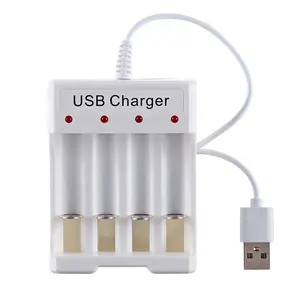 Bmax Brand Custom 4-Slot USB caricabatterie 5W potenza nichel metallo idruro <span class=keywords><strong>1.2V</strong></span> NiMH NiCD DC per batterie AA - Product Image 1