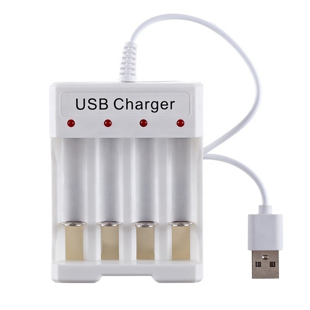 Bmax Brand Custom 4-Slot USB Battery Charger 5W Power Nickel Metal Hydride 1.2V NiMH NiCD DC for AA Batteries