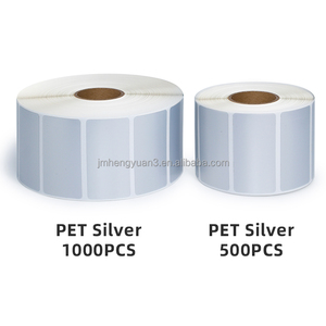 Étiquettes autocollantes en PET argent mat ou brillant, étiquettes synthétiques en <span class=keywords><strong>polyester</strong></span>, étiquettes argentées en PET mat - Product Image 2