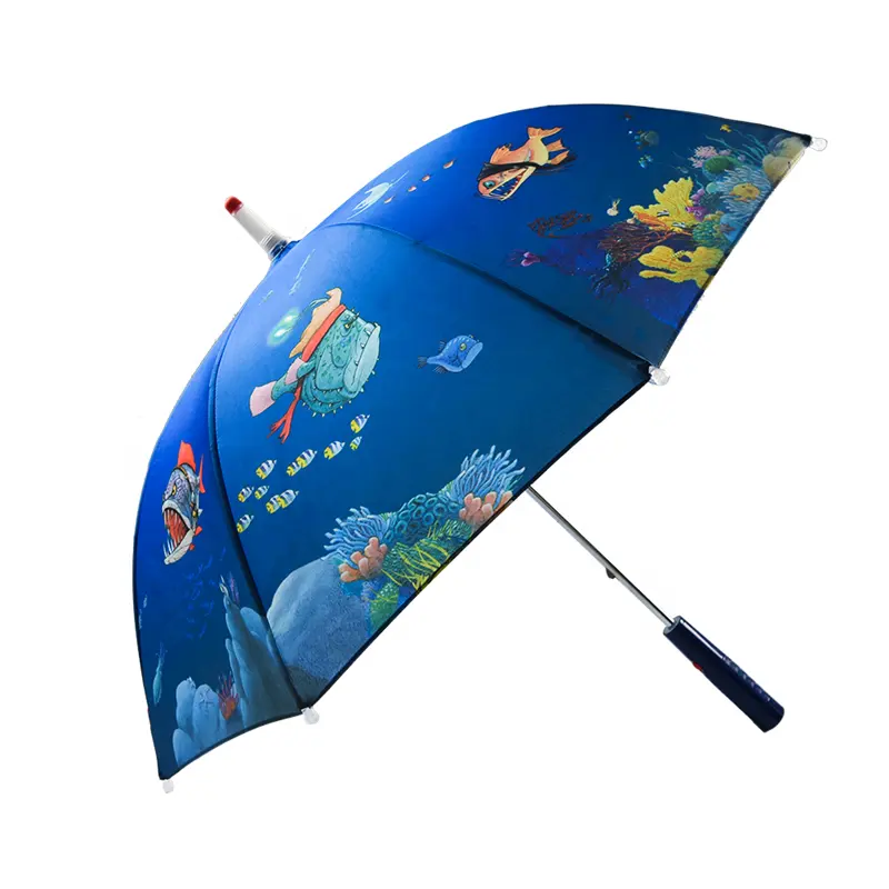 OEMロゴミニ防風かわいい子供用LEDプロモーション傘カスタムロゴ付き、ライト付き子供用ウェアラブル傘