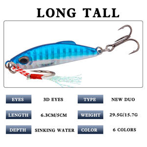 Leurre de jigging Duo 50mm 63mm, appât coulant pour la pêche au bar, avec hameçon simple et design à rainures de sang - Product Image 5