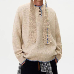 HZ Fornitore all'ingrosso di maglioni da <span class=keywords><strong>uomo</strong></span> personalizzati, pullover lavorati a maglia con fantasia, casual, oversize, streetwear, giacca imbottita in maglia - Product Image 2