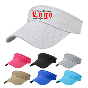 LDSC Wholesale Ready Made Polyester Quick Dry Mesh Sun Visor Promotional Visor Hats Custom Print Logo Giveaway Ads Visor Caps