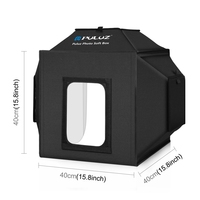Boîte à lumière portable avancée pour la photographie PULUZ 40cm, studio photo avec 4 fonds de couleur gratuits pour la photographie de bijoux