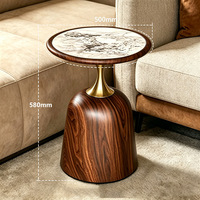 Table basse carrée moderne Tenghang en bois massif avec étagère inférieure pour salon, chambre à coucher, petit espace de rangement