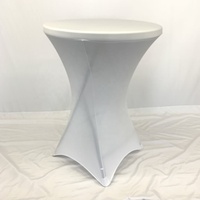 Housse de table ronde blanche en spandex extensible pour mariage