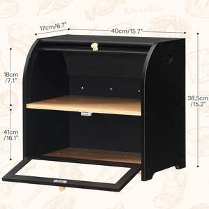 2025 nuovo prodotto controsoffitto grande Breadbox pane con foro di sfiato regolabile porta pane fattoria porta pane con finestra - Product Image 2