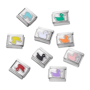 Duck Modular Charm Link | 18K PVD Stainless Steel Square Italian <b>Bracelet</b> <b>Bead</b> for DIY Jewelry <b>Making</b> Accessories - Product Image 5