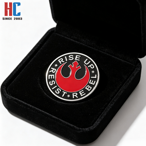 Pièce de monnaie commémorative de collection personnalisée en émail double face, thème Alliance Rebelle, avec <span class=keywords><strong>les</strong></span> messages 'Rise up' et 'Resist', style moderne - Product Image 6