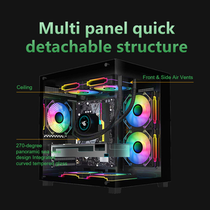 Chasis Compacto Micro ATX para Juegos con Ventana de Vidrio Templado y Espacio para Enfriador de CPU de 158 mm - Product Image 2