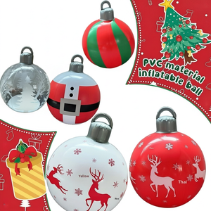 Globo Inflable Navideño de PVC Multicolor, Adorno Festivo Colgante, Bola de Espejo para Decoración de Fiestas y Eventos - Product Image 1