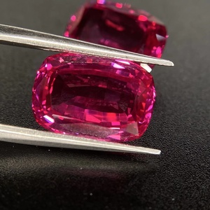 Coussin rectangulaire coupe fantaisie pierre précieuse de laboratoire rose intense 15*11mm diamant en vrac de grande taille pour la fabrication de bijoux de bague de pendentif - Product Image 1