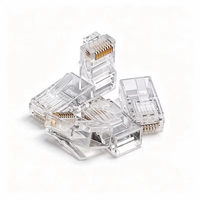E-HONG RJ45 8P8C CAT6 UTP Prise Modulaire Monobloc Non Blindée Boîtier PC Transparent Contacts Plaqués Or Gigabit LAN Maison Bureau