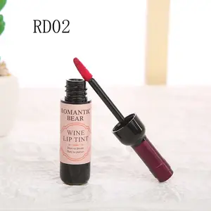 Grosir Kosmetik Makeup 6 Warna Pigmen Tinggi Botol Anggur Label Pribadi Tahan Air Liptint Tahan Lama