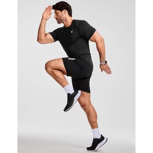 Camiseta Deportiva de Manga Corta para Hombre, Cuello Redondo, Secado Rápido, para Gimnasio y Entrenamiento, Negra, 100% Poliéster, Absorbe la Humedad - Product Image 5