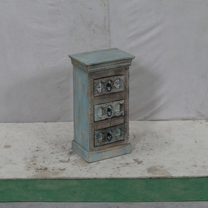 Handcrafted Wooden Bedside Cabinet with <b>Storage</b> Compartments Modern Nightstand Furniture for Bedroom Hotel and Apartment Use - Product Image 1