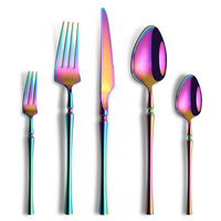 Vaisselle de table occidentale transfrontalière en acier inoxydable 304, style nordique, à manche fin, écologique, finition miroir, pour mariage et repas formels