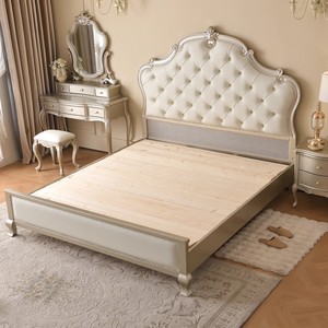 Lit de Luxe Léger Français <span class=keywords><strong>King</strong></span>/Queen avec Rangement, Cadre Confortable en Cuir Rembourré et Gain de Place pour Chambre Parentale - Product Image 4