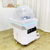 Réservoir d'eau de stockage moderne de 60 L, lavabo pour shampooing, lavabo portable pour spa capillaire avec circulation d'eau, mobilier de salon de coiffure mobile