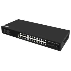 Prezzo di fabbrica Switch Ethernet di rete gestito Gigabit L2 a 24 porte personalizzato con uplink a 4 porte Gigabit SFP