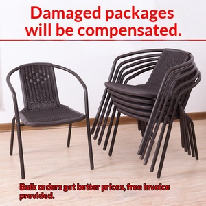 Set di Sedie Pieghevoli per Balcone, Casa, Sala <span class=keywords><strong>da</strong></span> Pranzo, Tempo Libero, in Plastica e Metallo, Impilabili, <span class=keywords><strong>Poltrona</strong></span> Singola <span class=keywords><strong>da</strong></span> Esterno in Ferro - Product Image 3