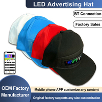 Gorra de Béisbol con Luz LED Intermitente, Unisex, Gorra Publicitaria, Aplicación para Teléfono Inteligente con Bluetooth, Programable, para Centros Comerciales y Ascensores