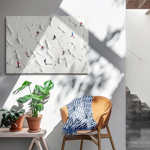 Décor à la maison abstrait 3D <span class=keywords><strong>Ski</strong></span> affiche peinte à la main Shenzhen toile peintures à l'huile mur Arts personnes œuvre texturé fond Art - Product Image 5