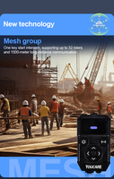 Intercom Bluetooth 5.4 TOUCARE T6S Mesh pour 32 Motards, Portée 2KM, IP67