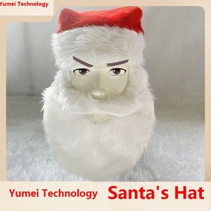 Papá Noel con barba blanca y gorro navideño, gorro de Navidad para adultos con canas, ideal para fiestas rojas de Navidad. - Product Image 3