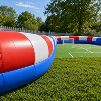 Terrain de football gonflable pour 10-15 joueurs - Arène de football de jardin pour enfants 2026, PVC robuste, filet de sécurité, double couture, OEM