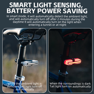 <span class=keywords><strong>Rockbros</strong></span> luz traseira para bicicleta, luz posterior de controle remoto inteligente, com sinal de seta, bicicleta - Product Image 4