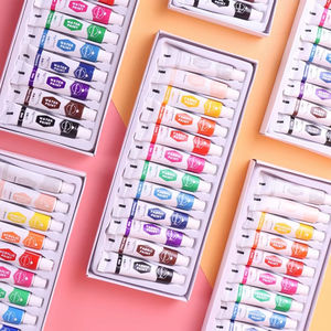 Peintures acryliques en tubes <span class=keywords><strong>de</strong></span> 6 ml, peintures acryliques sûres et non toxiques, ensemble <span class=keywords><strong>de</strong></span> 12 couleurs pour <span class=keywords><strong>toile</strong></span>, <span class=keywords><strong>verre</strong></span>, poterie, papier, peinture - Product Image 5