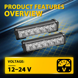 Feux stroboscopiques LED rouge et bleu, lampe de signalisation pour camion, tracteur, bus 12-24V - Product Image 5