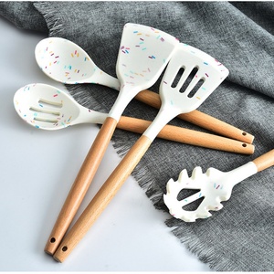 12-Piece Silicone <b>Kitchen</b> Utensil Set Wooden Handle Cooking <b>Tools</b> and <b>Gadgets</b> for <b>Kitchens</b> - Product Image 2