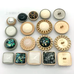 Factory direct sale custom metal fancy pearl logo sewing buttons to cover wholesale