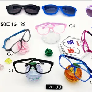  Montura de gafas con clip para niños, TR90, goma, silicona, en Stock, gran oferta