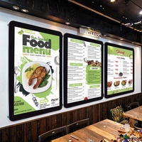 A2 A3 A4 8.5x11 11x17 Panneau acrylique à suspension murale ultra-mince à économie d'énergie Panneau de menu Led 10000 Lumens haute luminosité