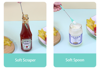 Produk Kemah & Pendakian Multifungsi Ramah Lingkungan, Sendok Silikon Mini untuk Makanan Bayi, Pengikis, Spatula, Alat Pengambil Saus/Kecap/Madu dengan Gagang Stainless Steel yang Dapat Diperpanjang