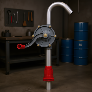 Bomba de tambor rotativa manual de 6 GPM de aleación de aluminio para transferencia de combustible y aceite para barriles de 5 a 55 galones con conexión de manguera flexible - Product Image 2