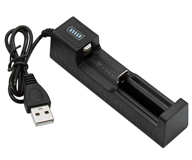Single Slot 18650 16340 10440 14500 26650 3.6v 3.7v Battery Lithium Li-ion Battery Charger with Usb Interface Charger