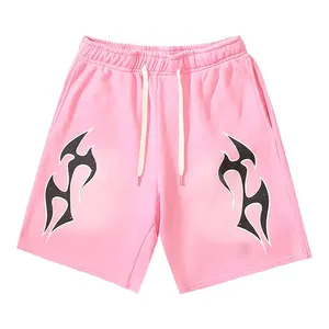 Hellstar High Street 2024 New Logo Retro Pure Fashion Brand Men's and Women's Loose and Thin Cotton Casual Five Cent Shorts