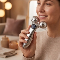 Appareil facial professionnel anti-âge à micro-courant, masseur facial à rouleaux ABS, soin de la peau à domicile, fonction liftante pour le cou